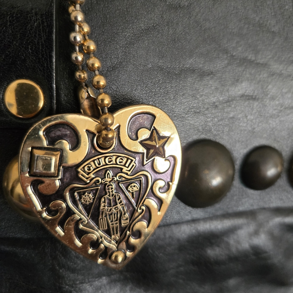 Black and Gold Studded Women's Bag - Picture 2 of 12